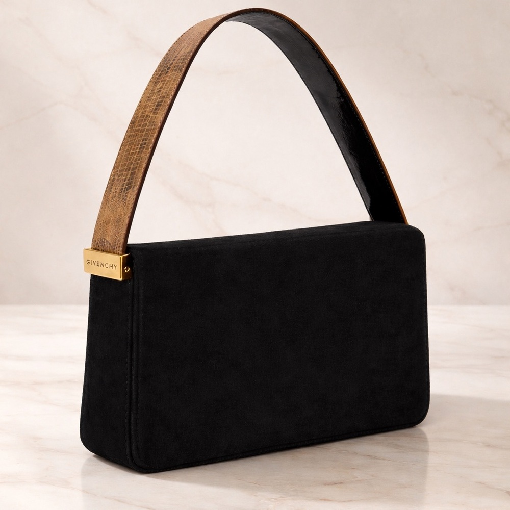 GIVENCHY leather suede shoulder bag with removable/interchangeable handle - Picture 2 of 10